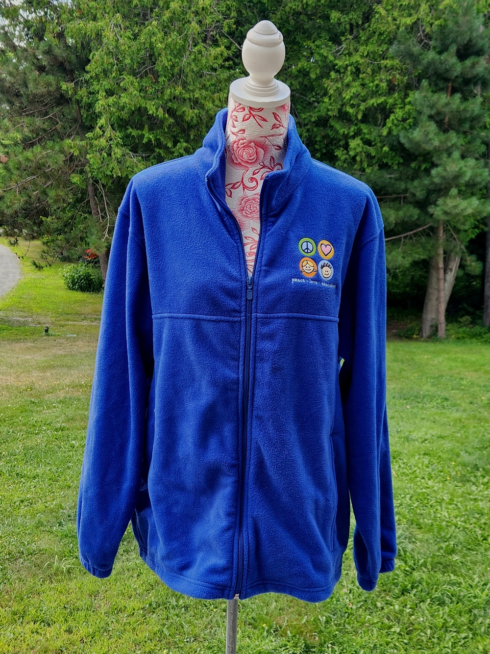 Women's Harriton Royal Blue Full-Zip Fleece Jacket L